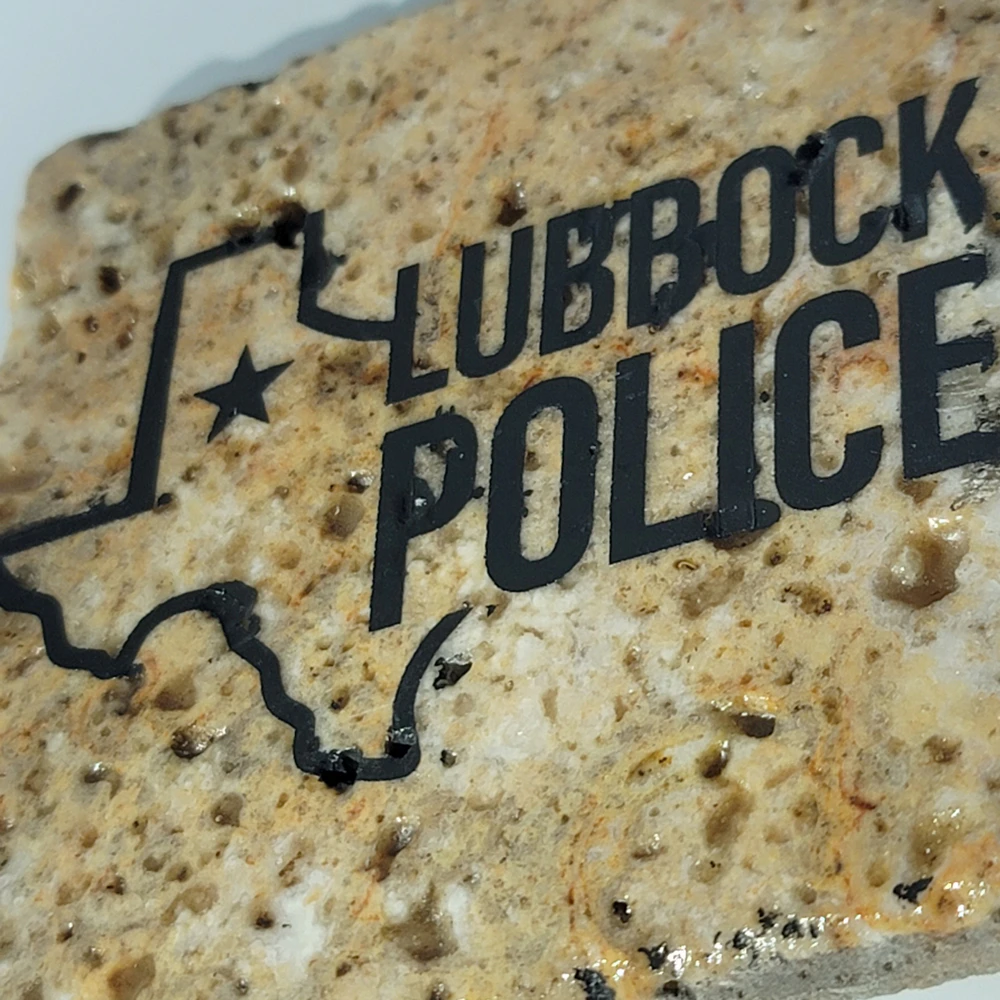 Travertine Stone Coaster - Lubbock Police (Stacked) - Image 5