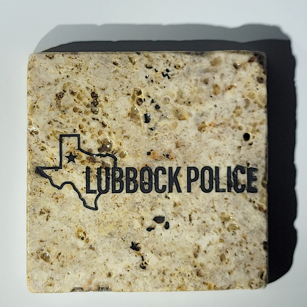 Travertine Stone Coaster - Lubbock Police - Image 4