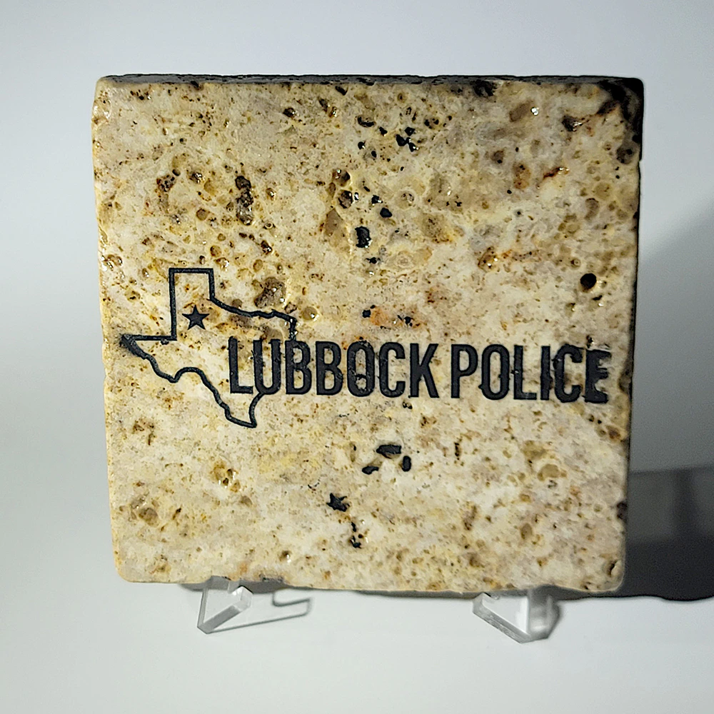 Travertine Stone Coaster - Lubbock Police - Image 2