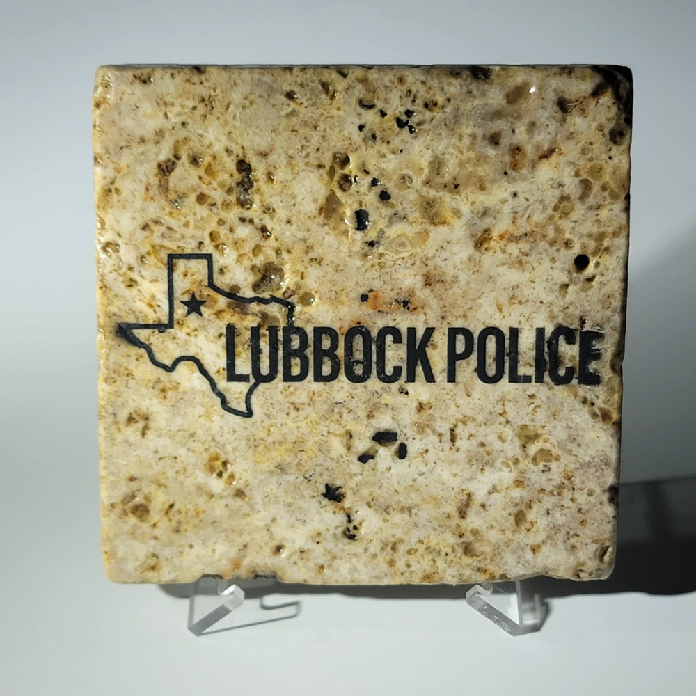 Travertine Stone Coaster - Lubbock Police - Image 5