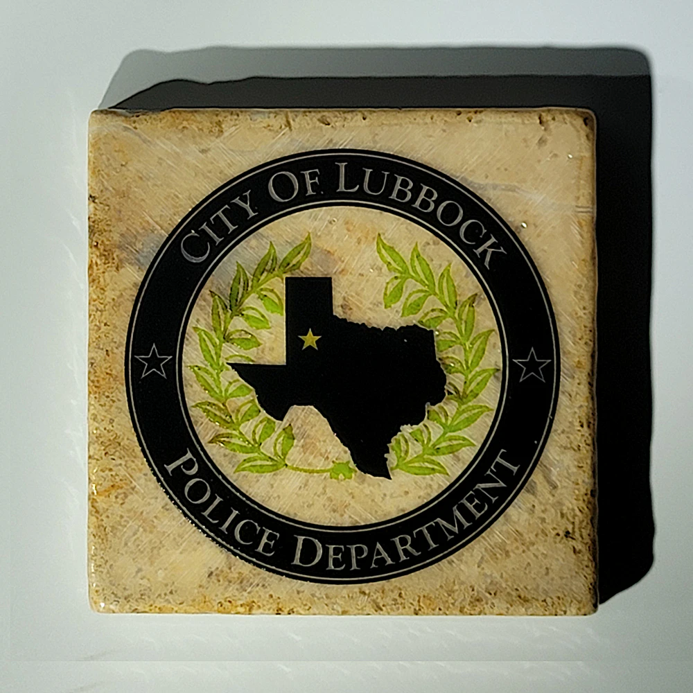 Travertine Stone Coaster - City of Lubbock Police Department - Image 4