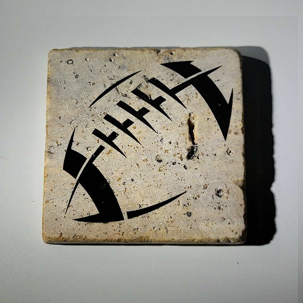 Travertine Stone Coaster - Football 01 - Image 5