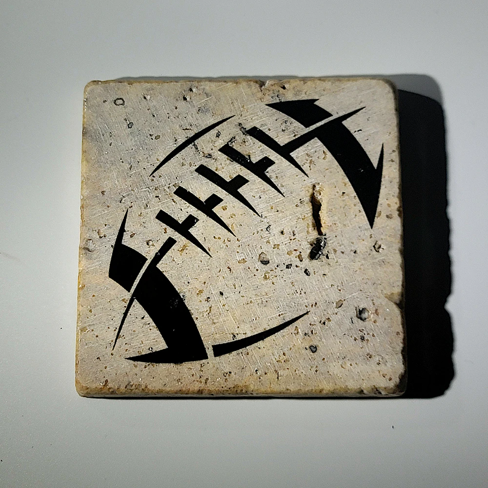 Travertine Stone Coaster - Football 01 - Image 4
