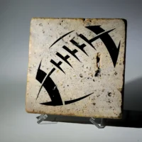 Travertine Stone Coaster - Football 01