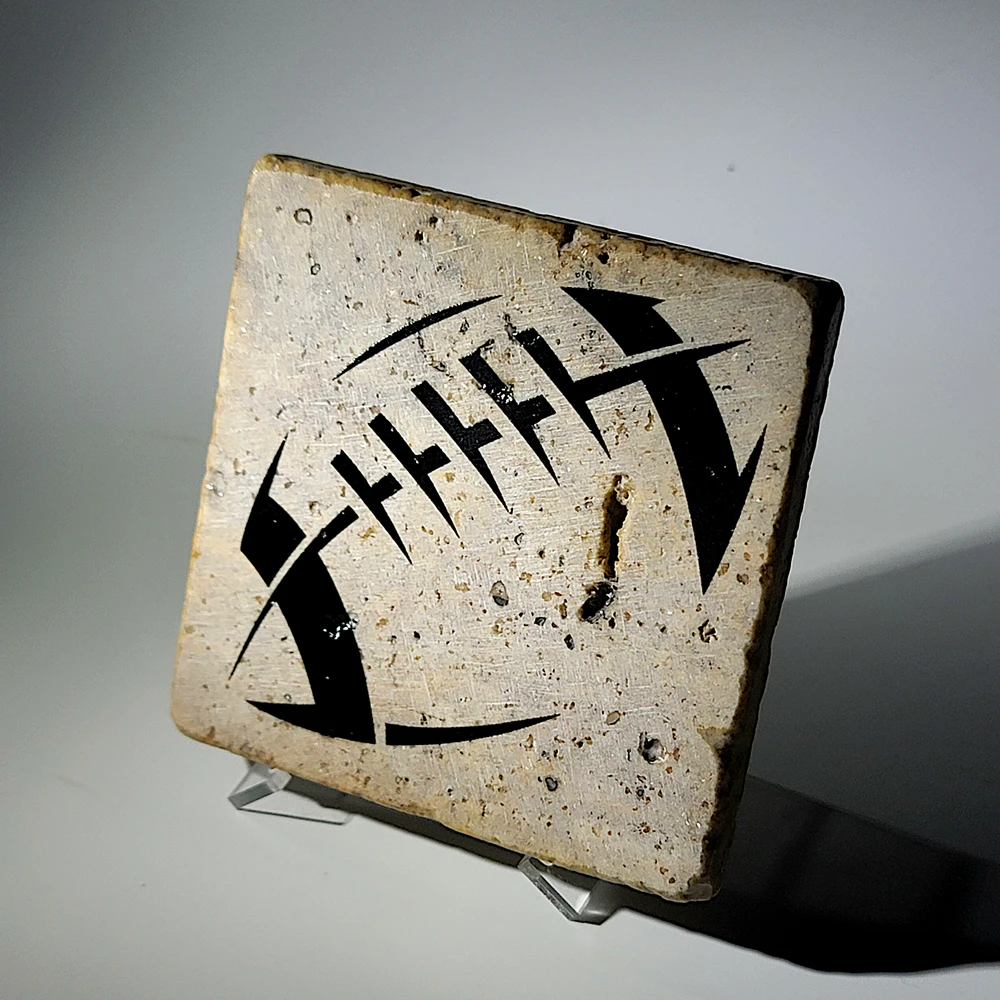 Travertine Stone Coaster - Football 01 - Image 2