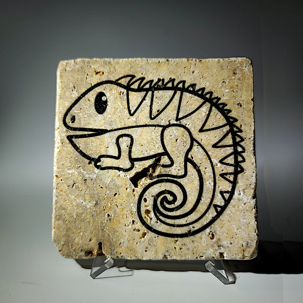 Travertine Stone Coaster - Lizard 02 - Image 3