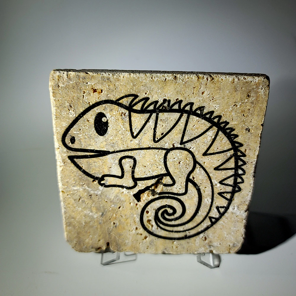 Travertine Stone Coaster - Lizard 02 - Image 2