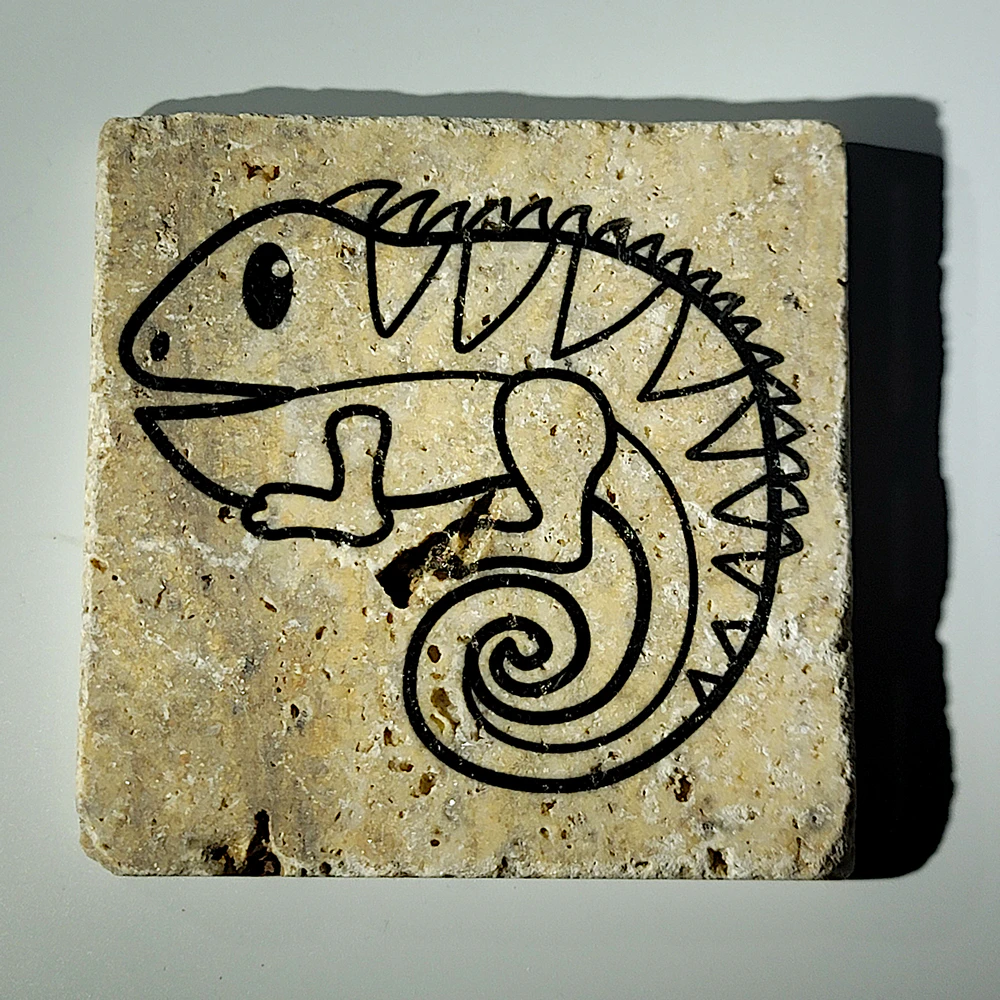 Travertine Stone Coaster - Lizard 02 - Image 4