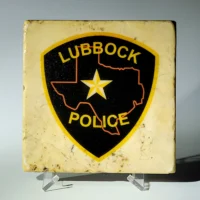 Travertine Stone Coaster - Lubbock Police Department Patch