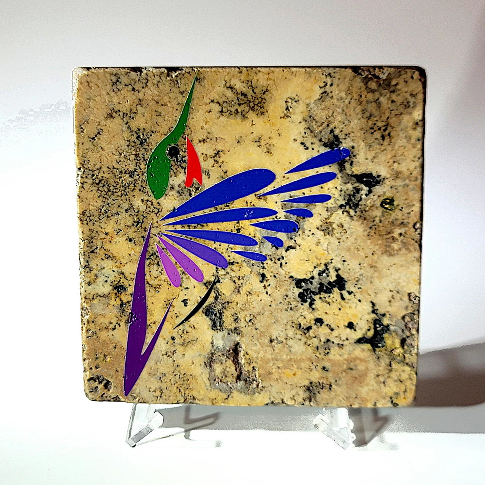 Travertine Stone Coaster - Color Hummingbird 03 - Image 5