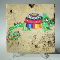 Color Cartoon Mexican chameleon