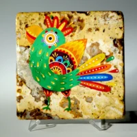 Colorful Cartoon Aztec Parrot