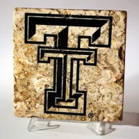 Travertine Coaster - TTU Double T