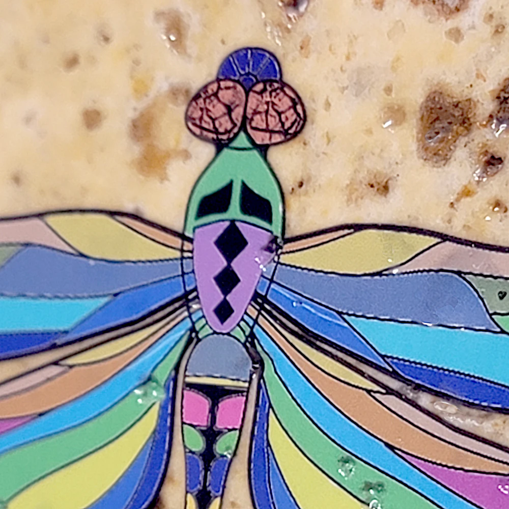 Travertine Stone Coaster - Dragonfly 02 - Image 7