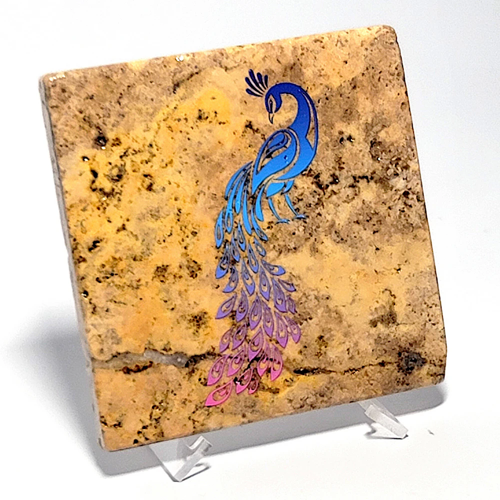 Travertine Stone Coaster - Color Peacock 04 - Image 7