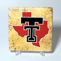 Travertine Stone Coaster - TTU Raiderland