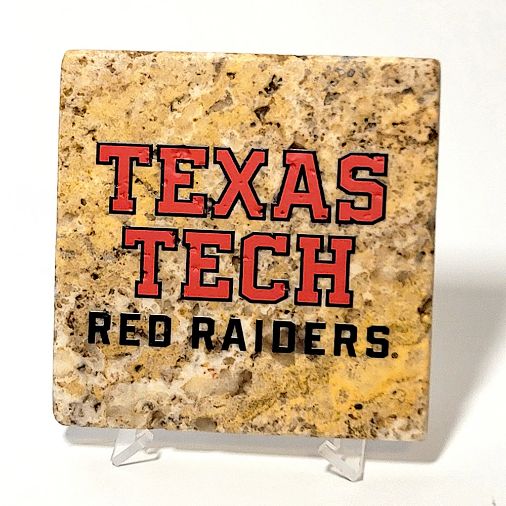 Travertine Stone Coaster - TTU Red Raiders - Image 3