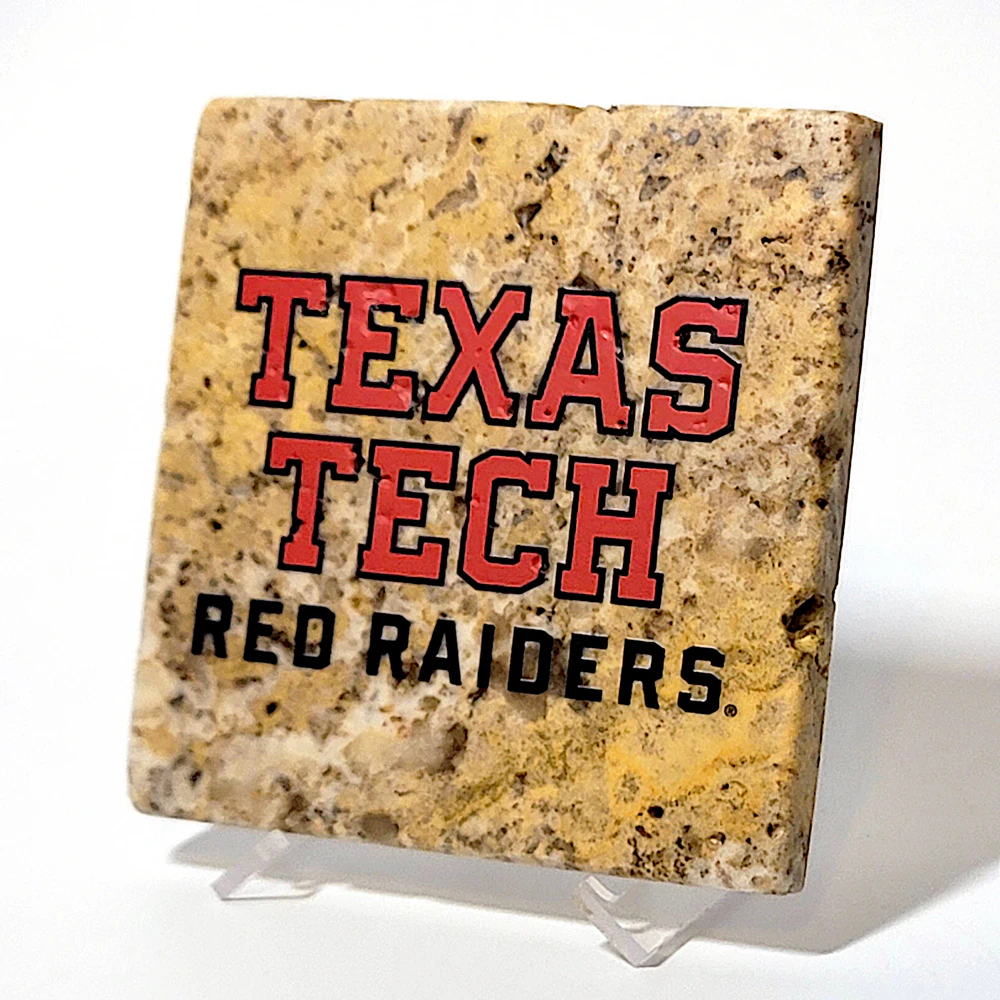 Travertine Stone Coaster - TTU Red Raiders - Image 2