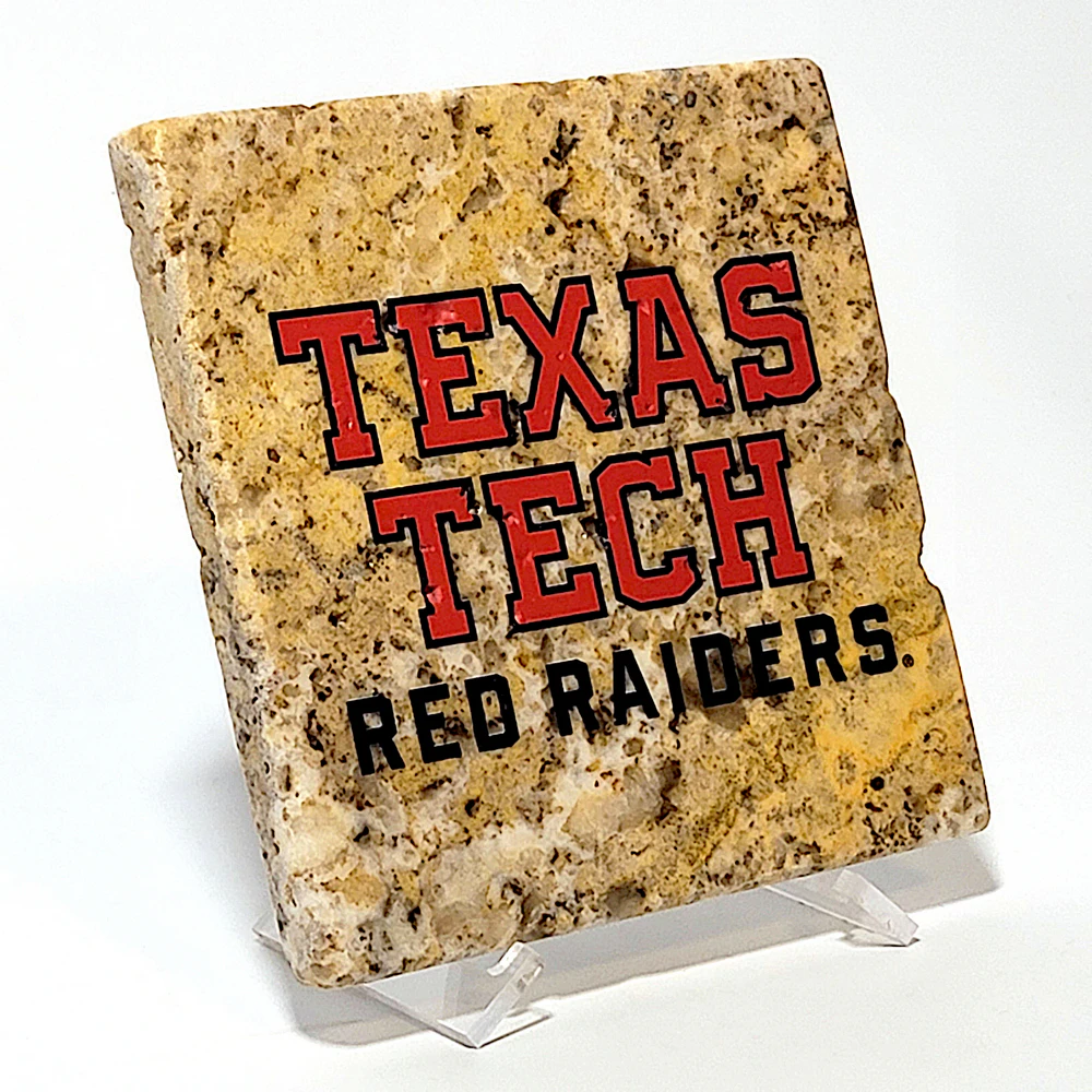 Travertine Stone Coaster - TTU Red Raiders - Image 4