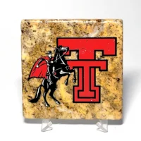 Travertine Stone Coaster - TTU Masked Rider and Double T