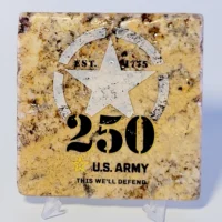 Travertine Stone Coaster - U.S. Army 250 Year Celebration