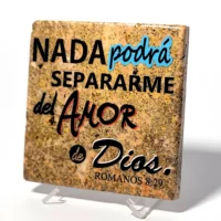 Travertine Stone Coaster - Romans 8:29 (Spanish)