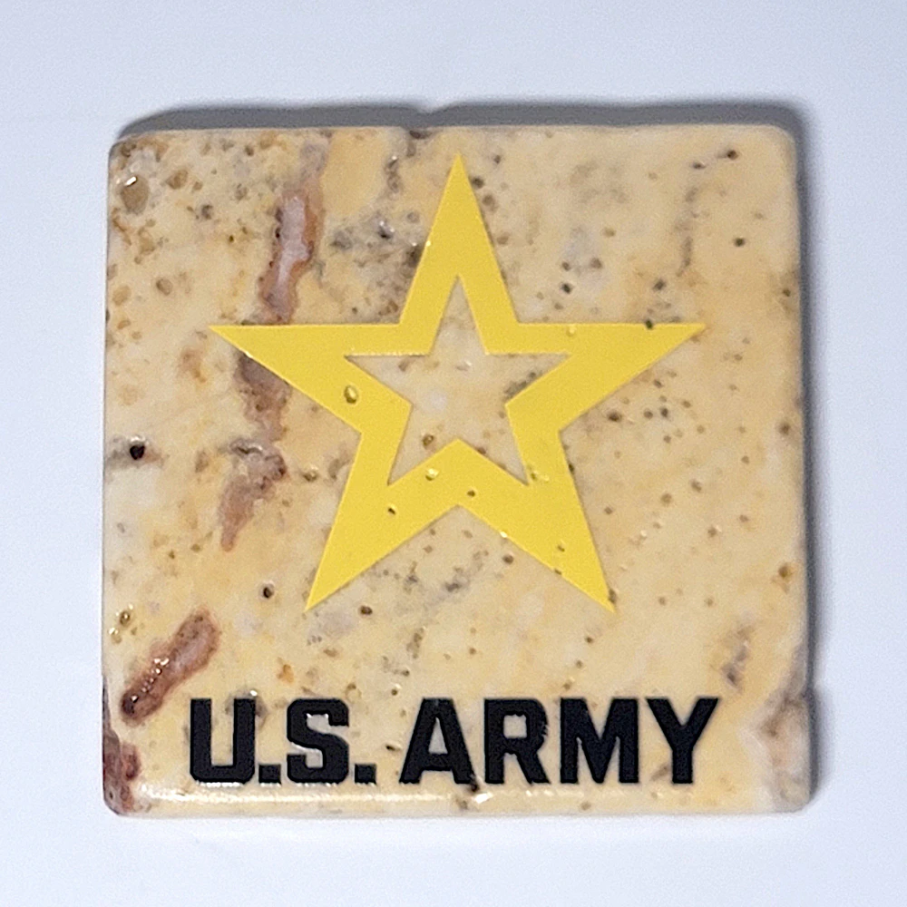 Travertine Stone Coaster - U.S. Army (Stacked) - Image 5
