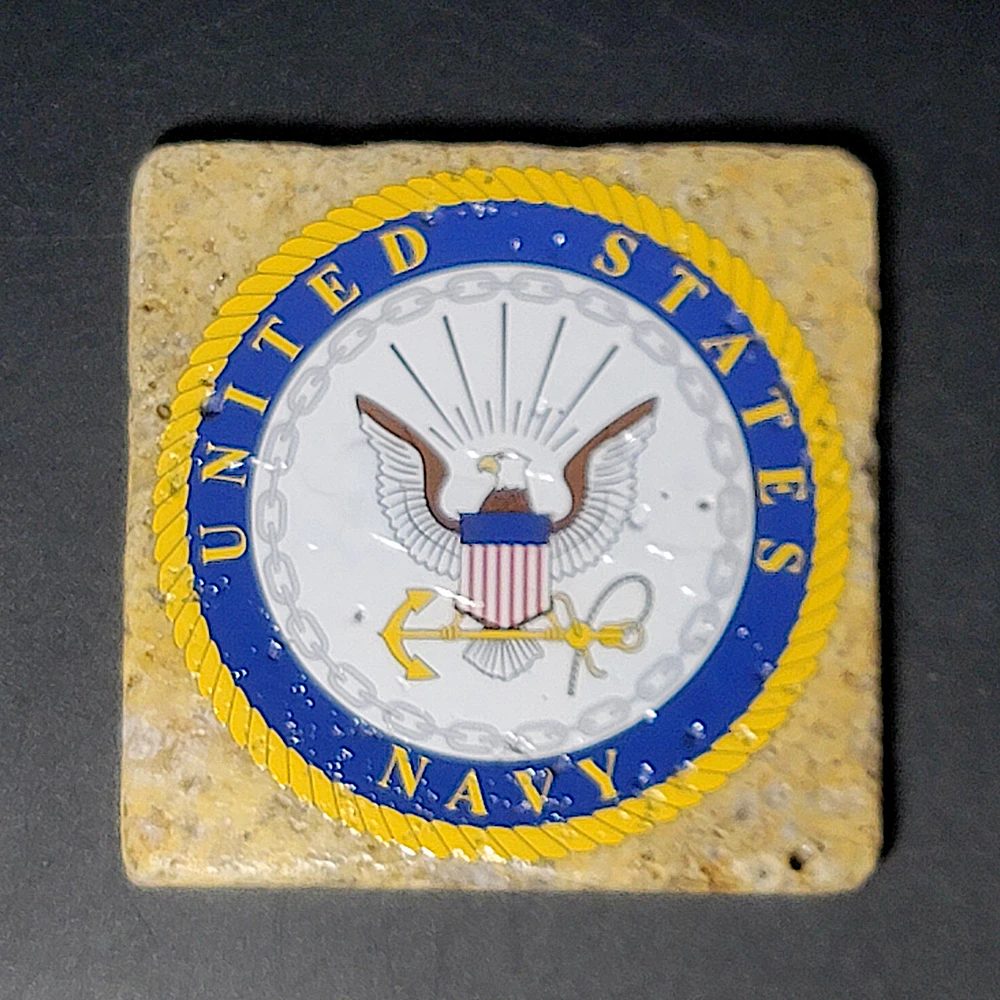 Travertine Stone Coaster - U.S. Navy - Image 5