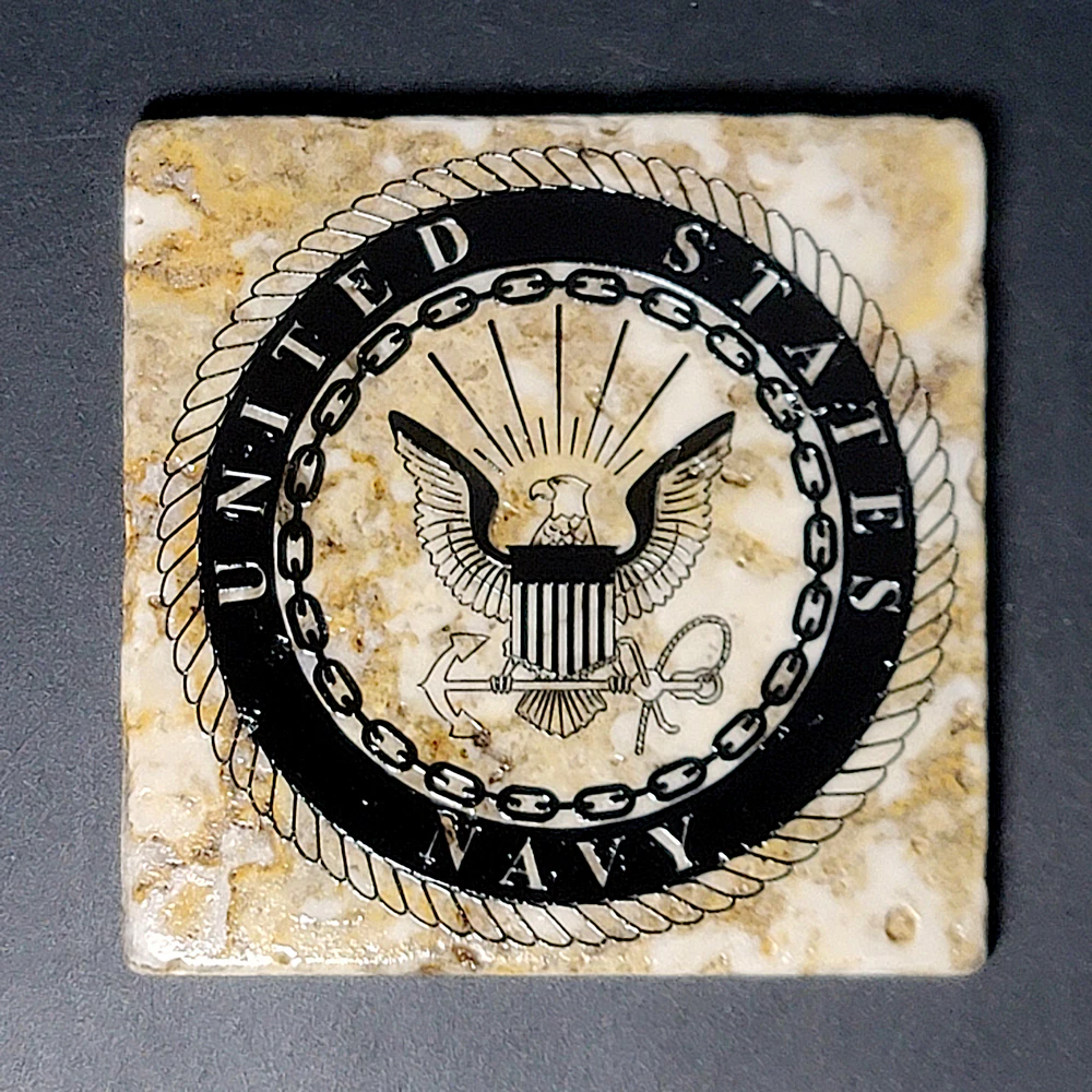 Travertine Stone Coaster - U.S. Navy - Image 10