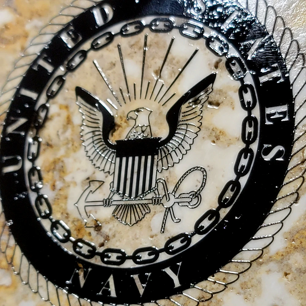 Travertine Stone Coaster - U.S. Navy - Image 11