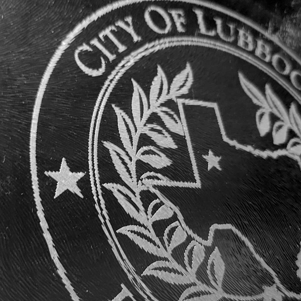 Sand-Carved Glass Cutting Board - City of Lubbock Police Department - Image 2