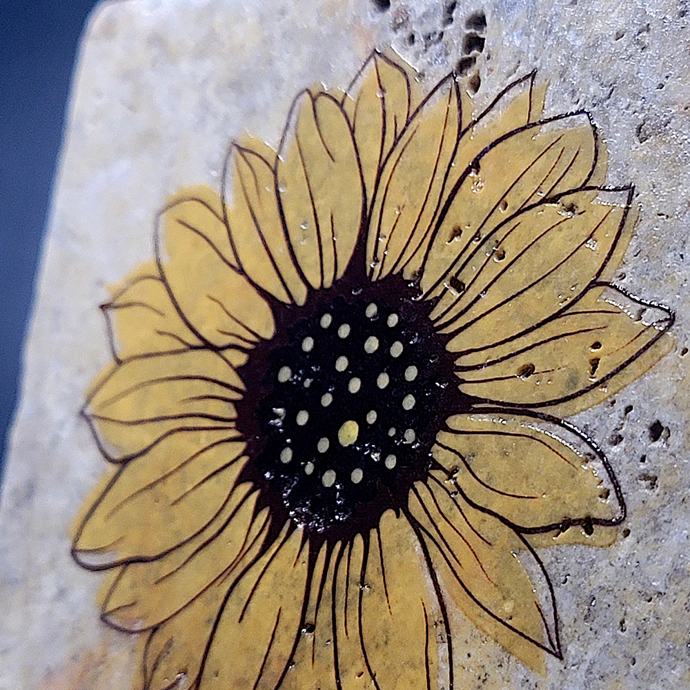 Travertine Stone Coaster - Sunflower 05 - Image 4