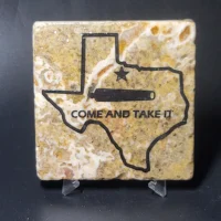 Travertine Stone Coaster - Come and Take It