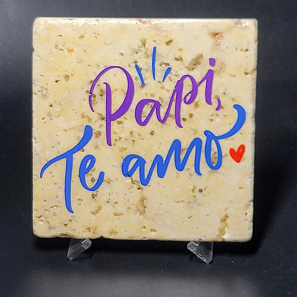 Travertine Stone Coaster - Daddy I Love You (Spanish) - Image 3