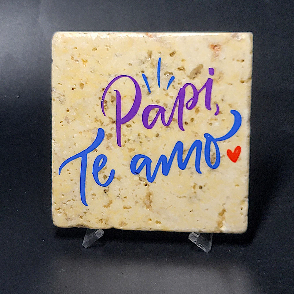 Travertine Stone Coaster - Daddy I Love You (Spanish)