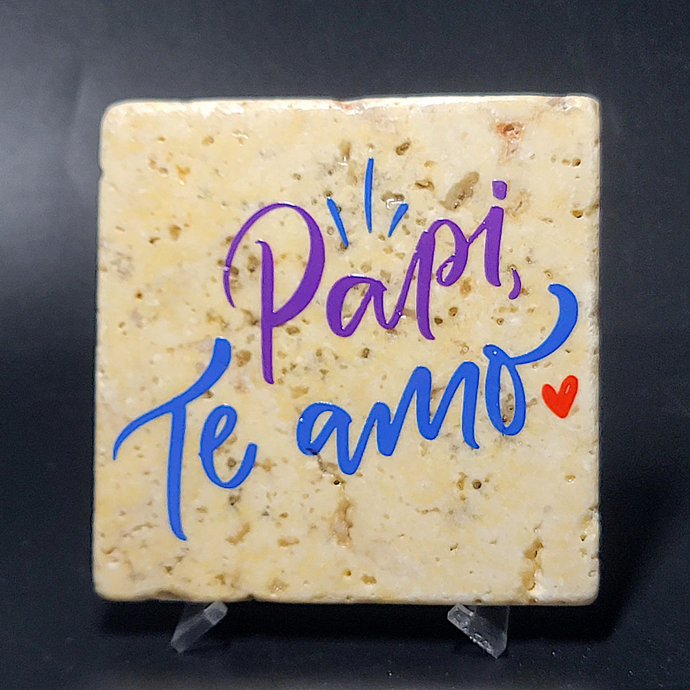 Travertine Stone Coaster - Daddy I Love You (Spanish) - Image 4
