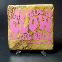 Travertine Stone Coaster - Matthew 5:14