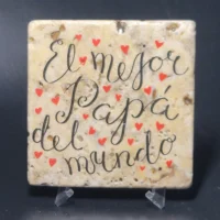 Travertine Stone Coaster - The Father of the World (Spanish)