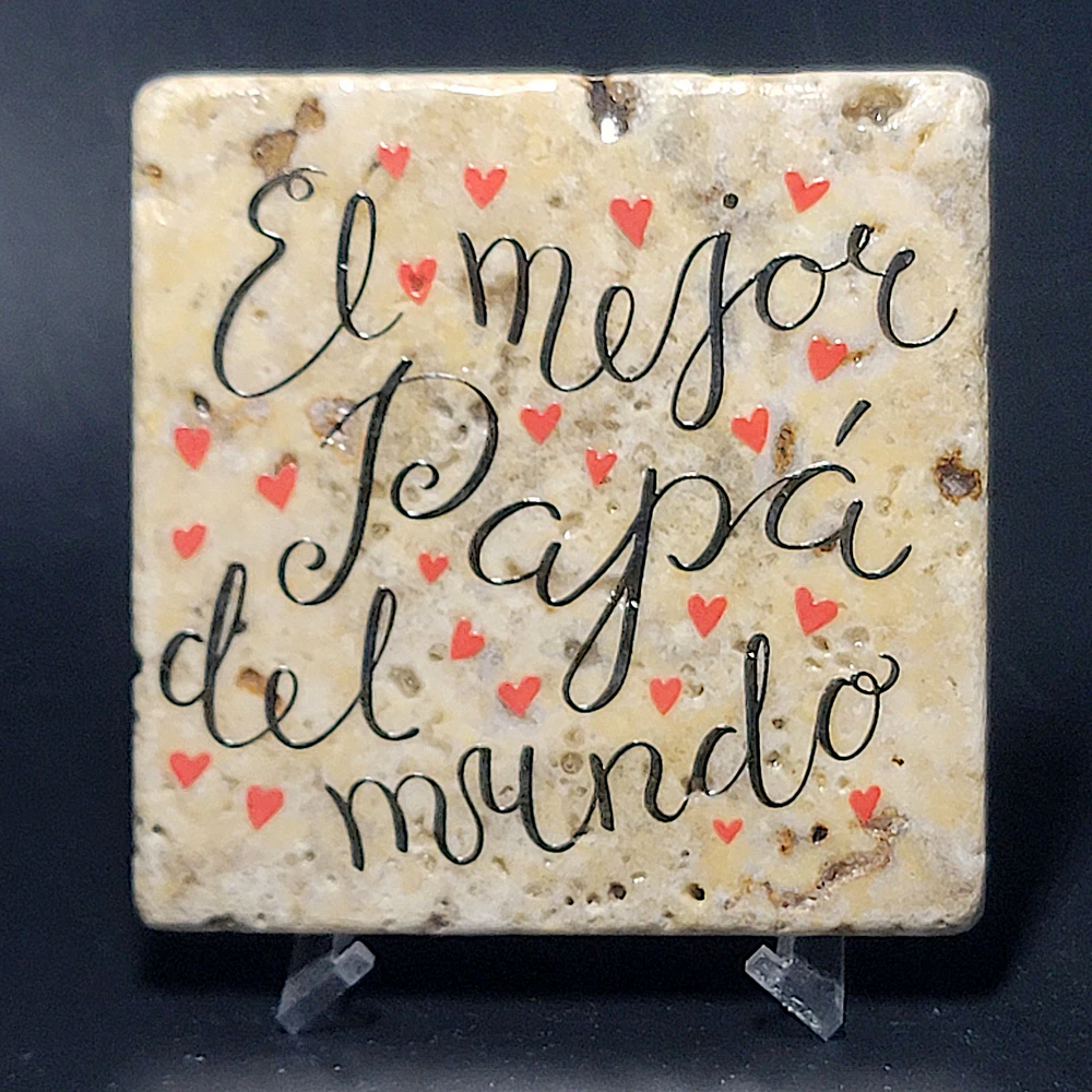 Travertine Stone Coaster - The Father of the World (Spanish) - Image 4