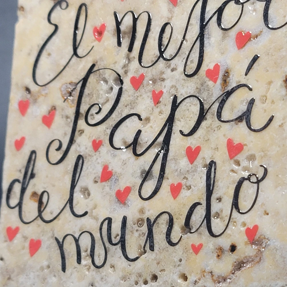 Travertine Stone Coaster - The Father of the World (Spanish) - Image 3