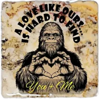 Travertine Stone Coaster - Bigfoot Love
